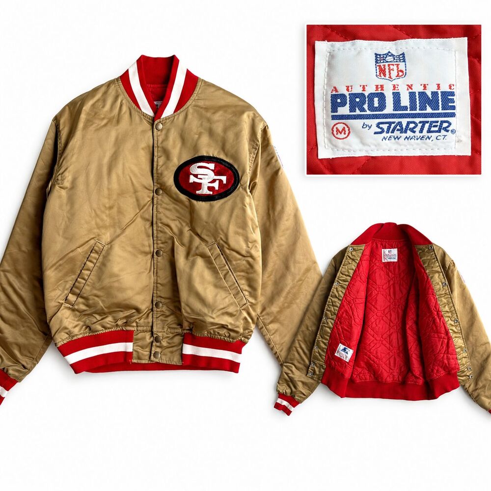Vintage 80s Starter Pro Line San Francisco 49ers Jacket Gold Men’s Medium USA